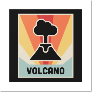 Vintage Science Geology VOLCANO Poster Posters and Art